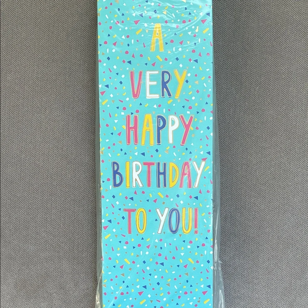 Paper Source Birthday Blue Confetti Wine Gift Bag Set 4 4x4x13.5 NWT